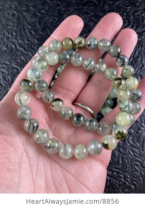 Green Prehnite and Epidote Stone 8mm Natural Gemstone Beaded Crystal Jewelry Bracelet - #RTMbxOHASS0-6