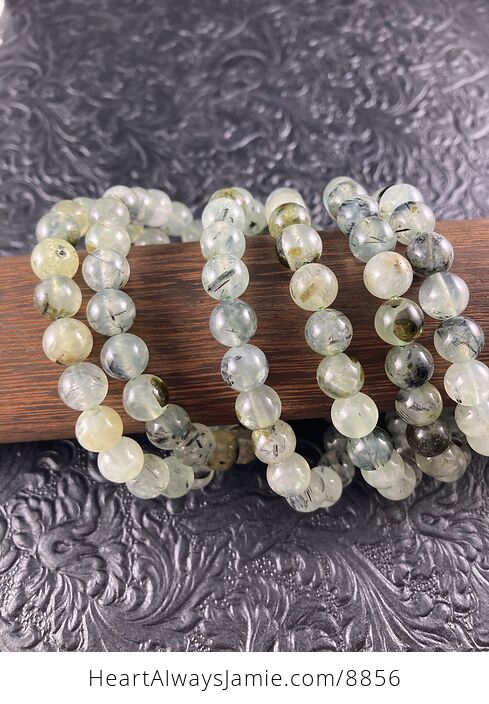 Green Prehnite and Epidote Stone 8mm Natural Gemstone Beaded Crystal Jewelry Bracelet - #RTMbxOHASS0-3