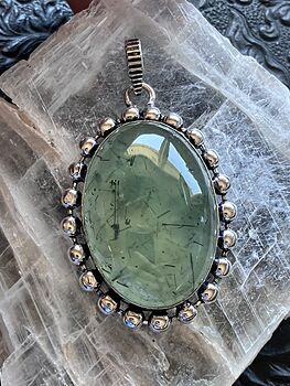 Green Prehnite with Epidote Pendant Stone Crystal Jewelry #Kvcg85Tao0o