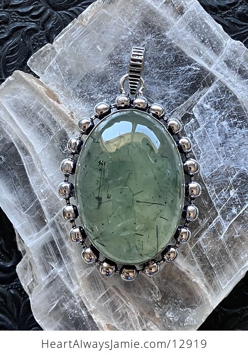 Green Prehnite with Epidote Pendant Stone Crystal Jewelry - #Kvcg85Tao0o-2