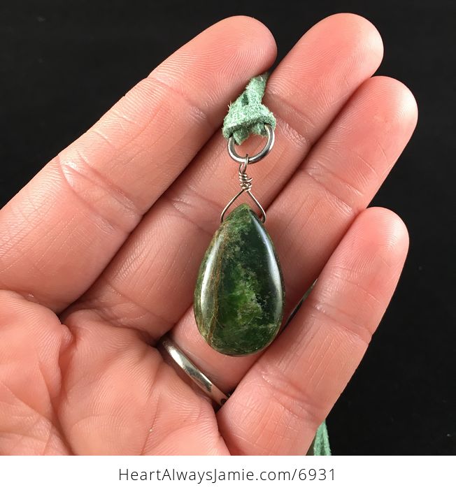 Green Rhyolite Rainforest Jasper Stone Jewelry Necklace Pendant - #5oMoX8K4xfY-6