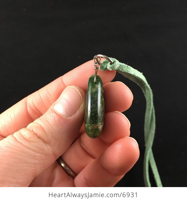 Green Rhyolite Rainforest Jasper Stone Jewelry Necklace Pendant - #5oMoX8K4xfY-4