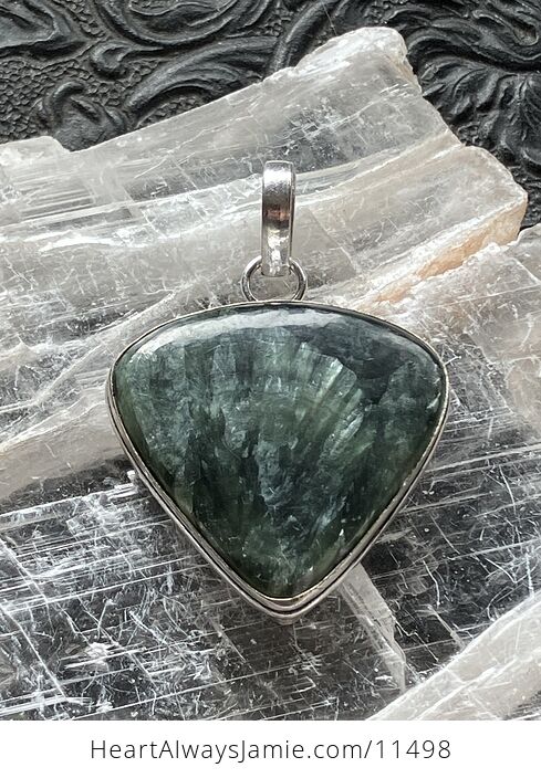 Green Seraphinite Stone Jewelry Crystal Pendant - #QAPt33IJIrE-1