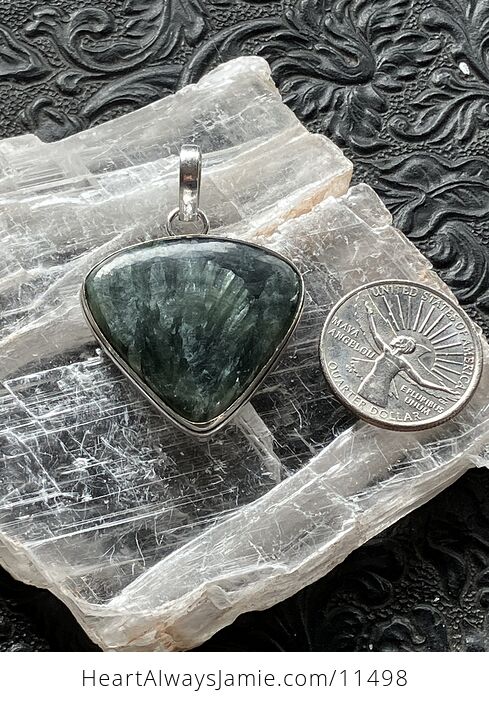 Green Seraphinite Stone Jewelry Crystal Pendant - #QAPt33IJIrE-6
