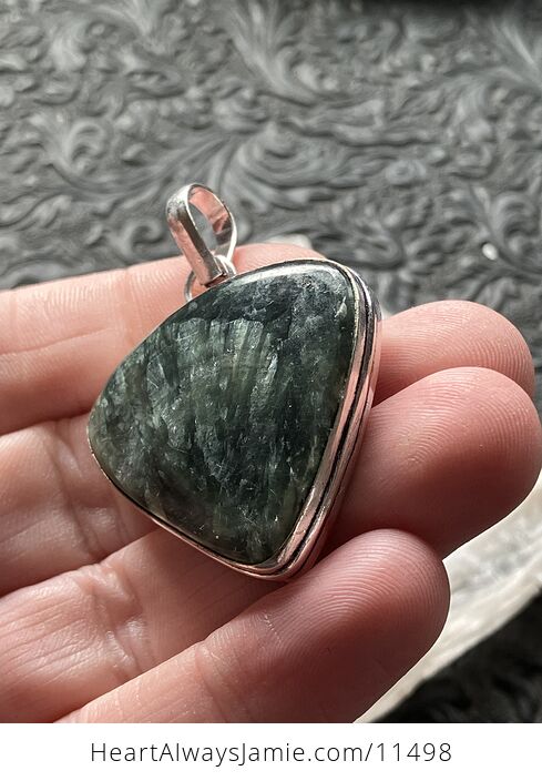 Green Seraphinite Stone Jewelry Crystal Pendant - #QAPt33IJIrE-4