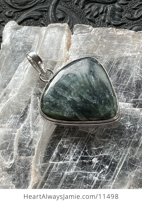 Green Seraphinite Stone Jewelry Crystal Pendant - #QAPt33IJIrE-7