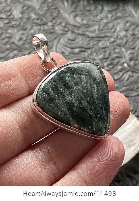 Green Seraphinite Stone Jewelry Crystal Pendant - #QAPt33IJIrE-3