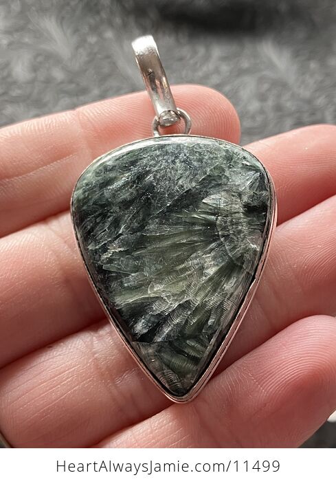 Green Seraphinite Stone Jewelry Crystal Pendant - #VoYaz825hbM-2