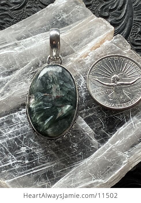 Green Seraphinite Stone Jewelry Crystal Pendant - #lBN0A6a9qK4-7