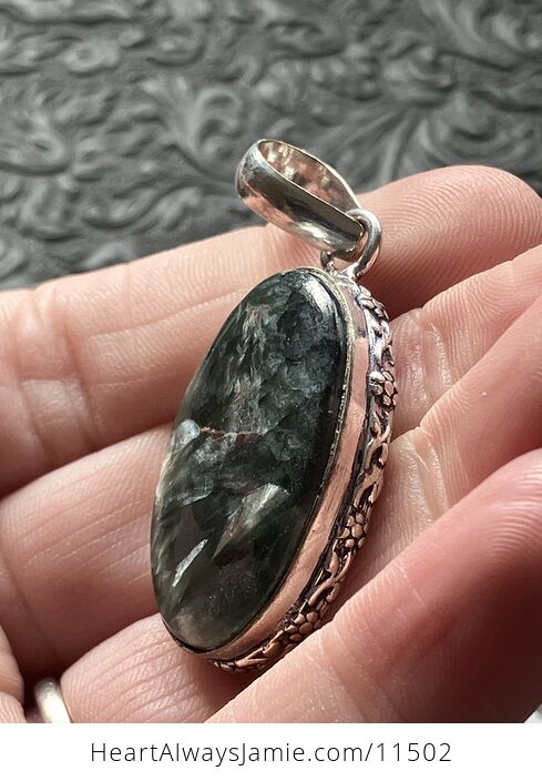 Green Seraphinite Stone Jewelry Crystal Pendant - #lBN0A6a9qK4-5