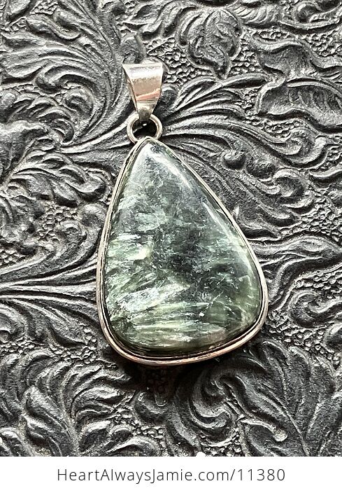 Green Seraphinite Stone Jewelry Pendant - #Ni0oJidWj9Y-7