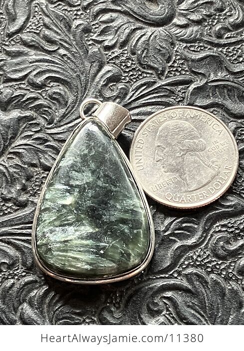 Green Seraphinite Stone Jewelry Pendant - #Ni0oJidWj9Y-6
