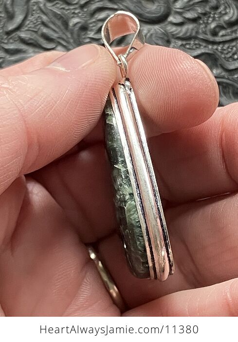 Green Seraphinite Stone Jewelry Pendant - #Ni0oJidWj9Y-4