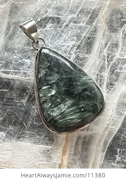 Green Seraphinite Stone Jewelry Pendant - #Ni0oJidWj9Y-1