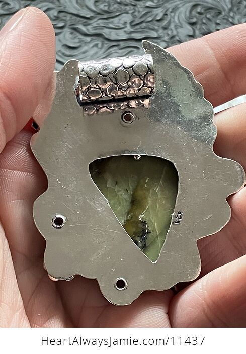Green Serpentine and Peridot Deer Crystal Stone Jewelry Pendant - #02xmpwGyFg4-8