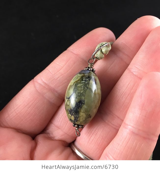 Green Stone Jewelry Pendant Necklace - #rL3djg4LO5Q-2