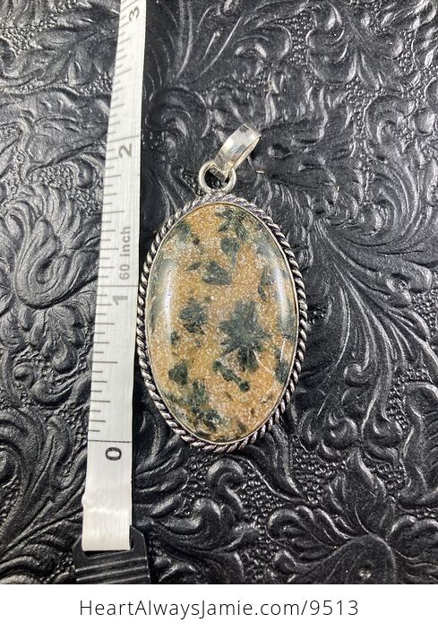 Green Tourmaline in Orange Quartz Crystal Stone Jewelry Pendant - #F3Zy68BUswk-2