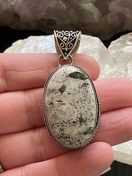 Green Tourmaline in Quartz Crystal Stone Jewelry Pendant #oNfQ4lll3XE