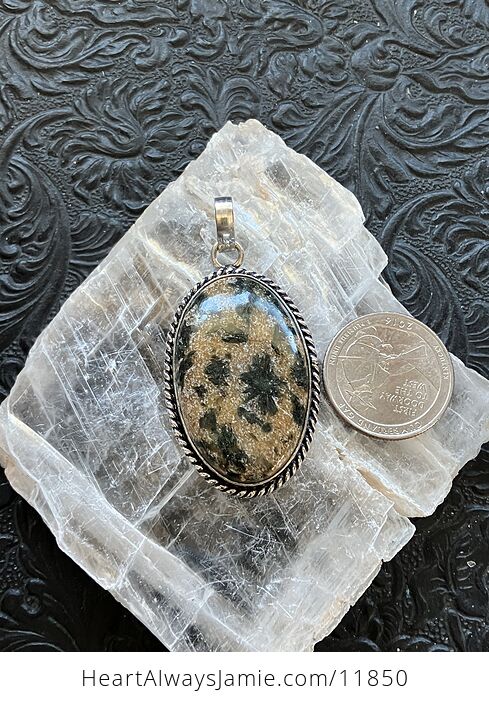 Green Tourmaline in Quartz Crystal Stone Jewelry Pendant - #BWuB92VPVbU-5