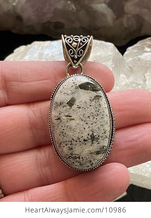Green Tourmaline in Quartz Crystal Stone Jewelry Pendant - #oNfQ4lll3XE-1