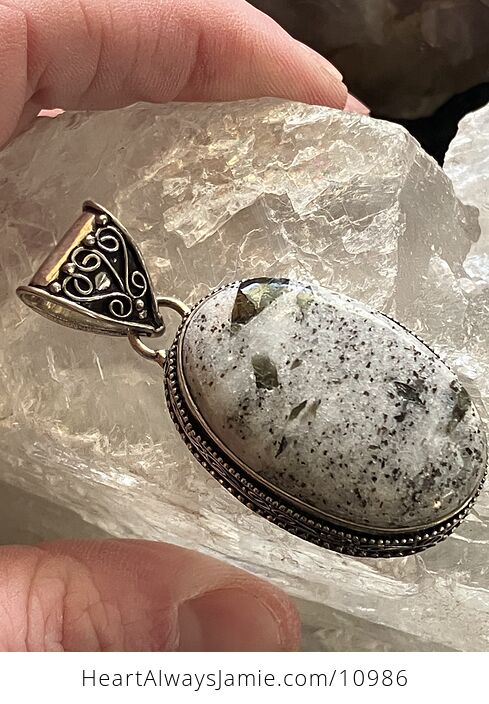 Green Tourmaline in Quartz Crystal Stone Jewelry Pendant - #oNfQ4lll3XE-5