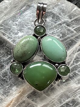 Green Tsavorite and Chrysoprase Stone Jewelry Crystal Pendant #vIgbEvAm9dM
