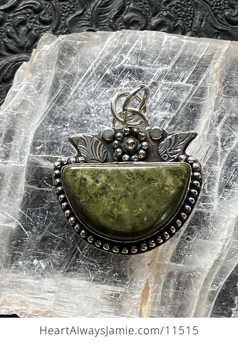Green Vesuvianite Vasonite Idocrase Stone Crystal Jewelry Pendant - #f4XQIEBvY64-1