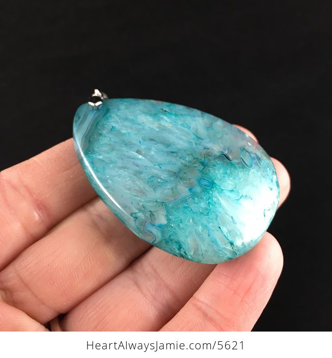 Greenish Blue Druzy Stone Jewelry Pendant - #9vl1dI32KRM-4