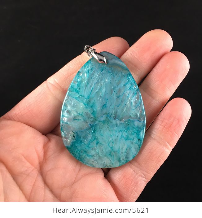 Greenish Blue Druzy Stone Jewelry Pendant - #9vl1dI32KRM-6