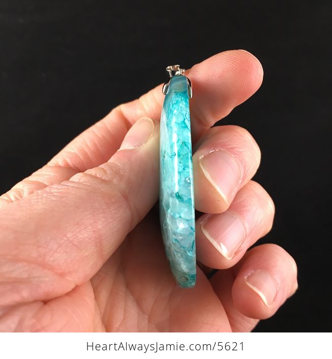 Greenish Blue Druzy Stone Jewelry Pendant - #9vl1dI32KRM-5
