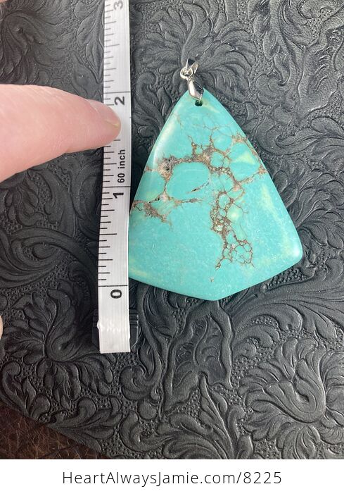Greenish Blue Triangular Man Made Turquoise Stone Jewelry Pendant - #LRc105PSWFo-3