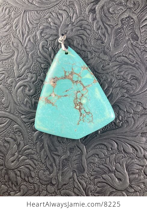 Greenish Blue Triangular Man Made Turquoise Stone Jewelry Pendant - #LRc105PSWFo-2