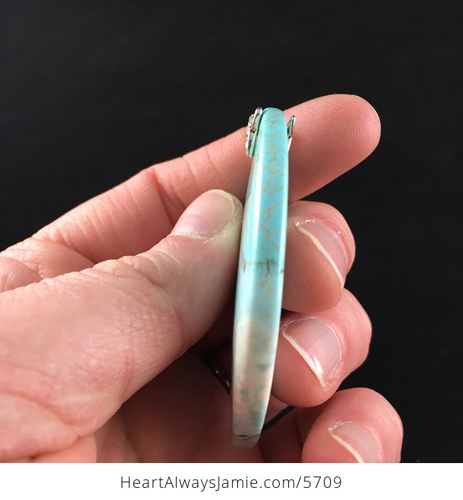 Greenish Blue Turquoise Stone Jewelry Pendant - #bChcY9XqhlU-4