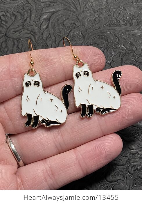 Halloween Black Cat Sheet Ghost Witchy Earrings - #HWQLOtzpNk8-1