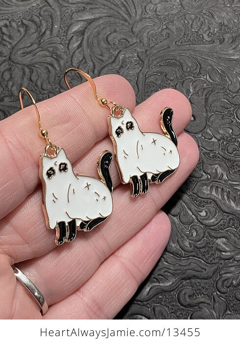 Halloween Black Cat Sheet Ghost Witchy Earrings - #HWQLOtzpNk8-2