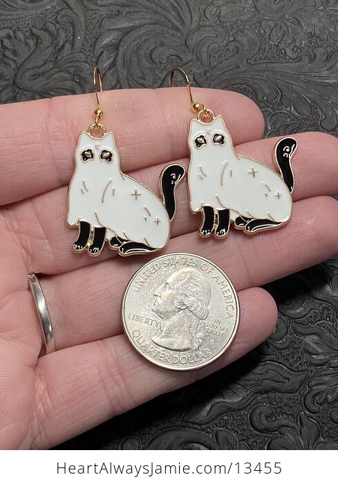 Halloween Black Cat Sheet Ghost Witchy Earrings - #HWQLOtzpNk8-4