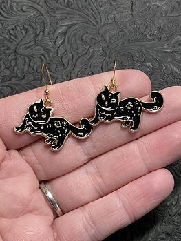 Halloween Celestial Black Cat Witchy Earrings #OUeHN8N17FM