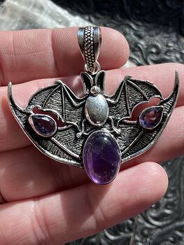 Halloween Flying Vampire Bat Amethyst Gemstone Crystal Jewelry Pendant Charm #MkytwCzv1AY