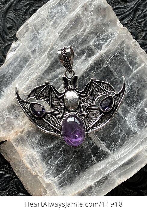 Halloween Flying Vampire Bat Amethyst Gemstone Crystal Jewelry Pendant Charm - #pp464p4KGtc-6