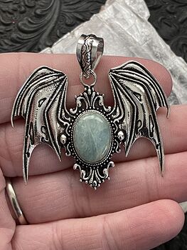 Halloween Flying Vampire Bat Aquamarine Gemstone Crystal Jewelry Pendant Charm #q4EU0hTf8J8