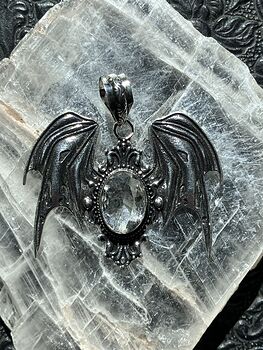 Halloween Flying Vampire Bat Faceted Topaz Pendant Gemstone Crystal Jewelry #LC8xmiyRH4k