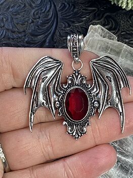 Halloween Flying Vampire Bat Garnet Gemstone Crystal Jewelry Pendant Charm #zsHNpHFoToI