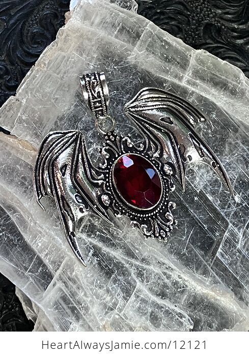 Halloween Flying Vampire Bat Garnet Gemstone Crystal Jewelry Pendant Charm - #zsHNpHFoToI-5