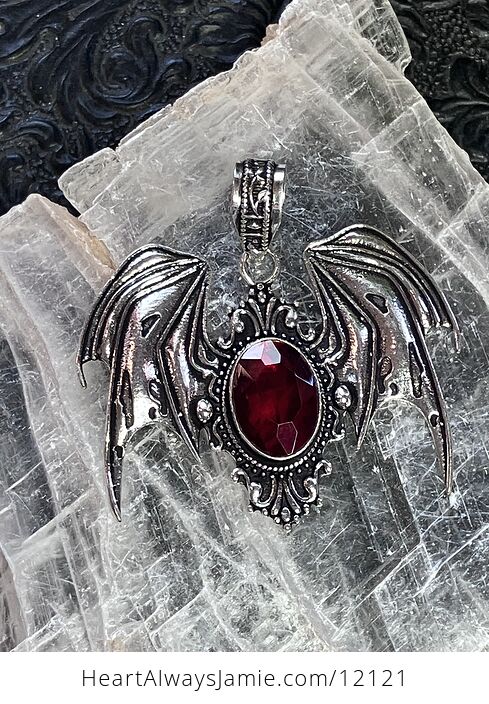 Halloween Flying Vampire Bat Garnet Gemstone Crystal Jewelry Pendant Charm - #zsHNpHFoToI-4