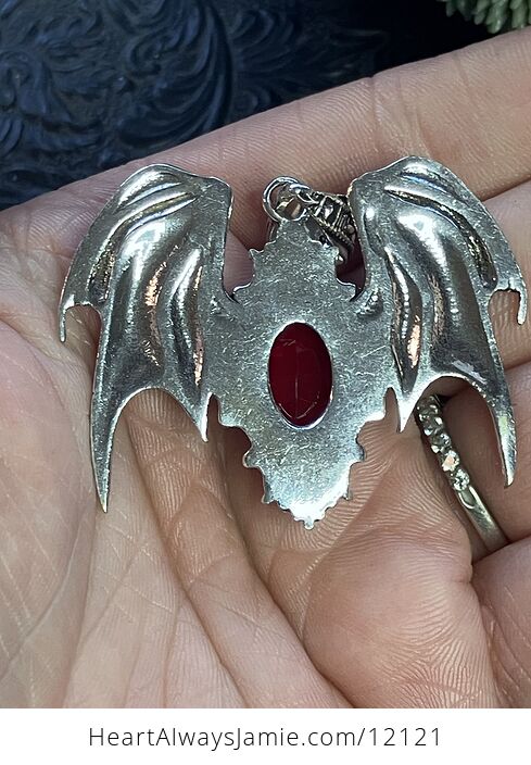 Halloween Flying Vampire Bat Garnet Gemstone Crystal Jewelry Pendant Charm - #zsHNpHFoToI-3