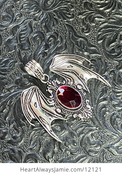 Halloween Flying Vampire Bat Garnet Gemstone Crystal Jewelry Pendant Charm - #zsHNpHFoToI-7