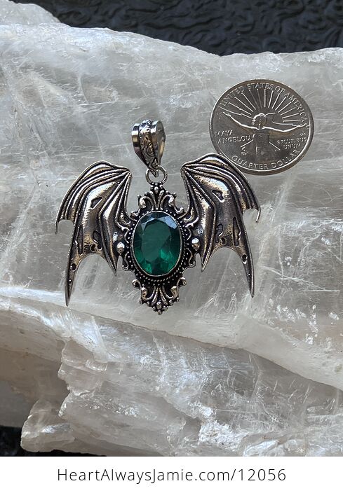 Halloween Flying Vampire Bat Green Gemstone Crystal Jewelry Pendant Charm Discounted - #nKmnqiwjIqY-6