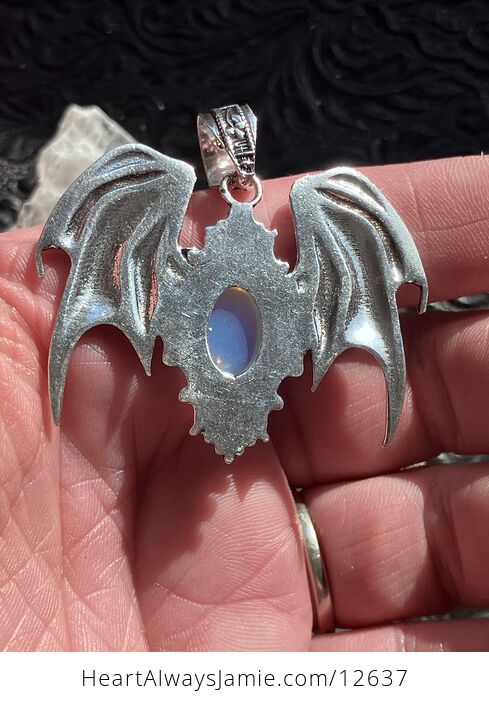 Halloween Flying Vampire Bat Opalite Gemstone Crystal Jewelry Pendant Charm - #8DDn4u3hfYA-5