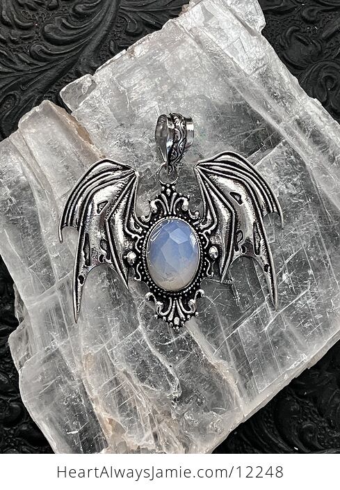 Halloween Flying Vampire Bat Opalite Gemstone Crystal Jewelry Pendant Charm - #tLs15OvmAWE-4