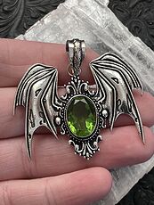 Halloween Flying Vampire Bat Peridot Gemstone Crystal Jewelry Pendant Charm #zsVRQmuIgCA